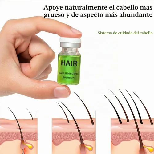 Vista 7 de Sistema de crecimiento del cabello - Tratamiento avanzado para el crecimiento del cabello con ginseng, Eclipta Prostrata, aceite de menta y raíz