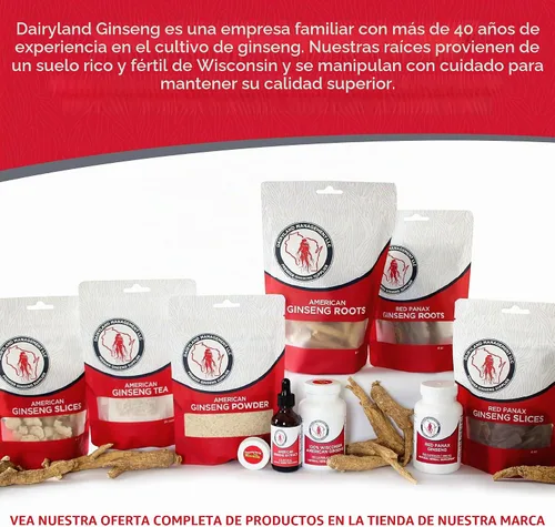 Vista 6 de Dairyland Cápsulas de ginseng rojo coreano Panax - 2000 mg de extracto concentrado de raíz de ginseng molido potente, sin rellenos, aglutinantes u