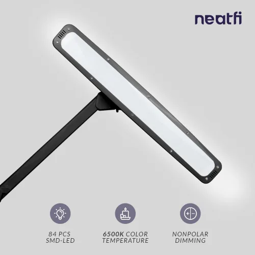 Vista 2 de Neatfi Elite - Lámpara de trabajo HD XL, 1600 lúmenes, 84 LED SMD, 6500K, atenuación no polar, luz de escritorio para el hogar, la oficina y la sala