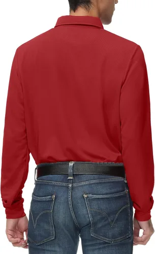 Vista 2 de Cool Dri Fit - Camisa de golf deportiva para hombre, absorbe la humedad, rendimiento activo, polo, de manga corta, bloque lateral grande y alto