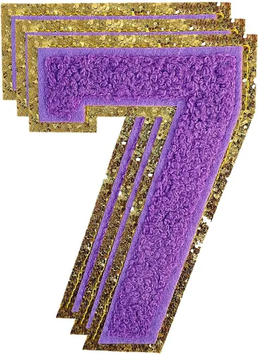 Vista 70 de 3 parches de letras de felpilla roja, parches de letras termo-adhesivas de 4-1/2" con brillantina para ropa, S