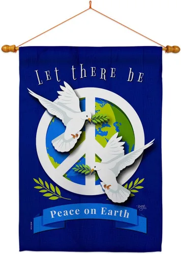 Vista 10 de Peace on Earth Garden House Flags Set Sweet Life Support Environmental Protection Small Decorative Gift Yard Banner Double-Sided Made In USA 28 X 40