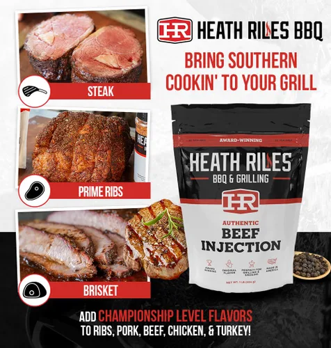 Vista 3 de Inyección de carne de vacuno, inyector de carne Heath Riles, galardonado inyector de carne de vacuno, fabricado en los Estados Unidos Fabricado