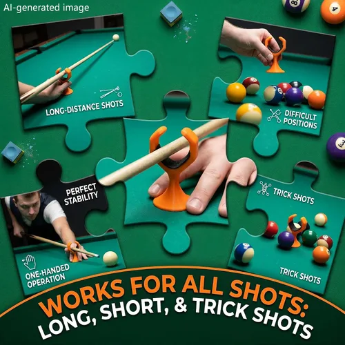 Vista 7 de Billiard Cue Hand Rest with Ergonomic Portable Moosehead for Snooker
