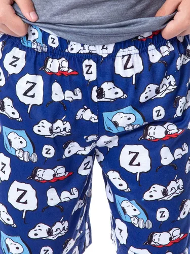 Vista 4 de INTIMO Peanuts Snoopy Nope Not Today - Conjunto de pijama corto con cuello redondo, Multi colorido