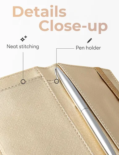 Vista 65 de Yarnic Funda para chequera personal, soporte para chequera con soporte para bolígrafo y divisor de plástico transparente integrado para cheques Rosa