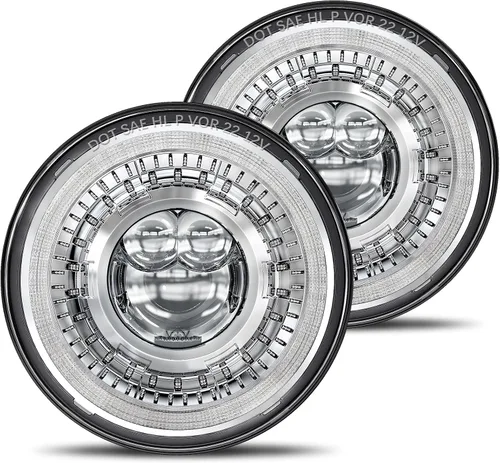 Vista 8 de HWSTAR Nuevos faros delanteros LED redondos de 7 pulgadas 1000% más brillantes antirreflejos, compatibles con Jeep Wrangler JK JKU TJ LJ Chevy Ford
