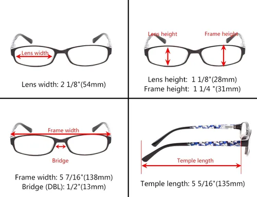 Vista 5 de Paquete de 3 lentes de lectura con bisagras de resorte para mujer