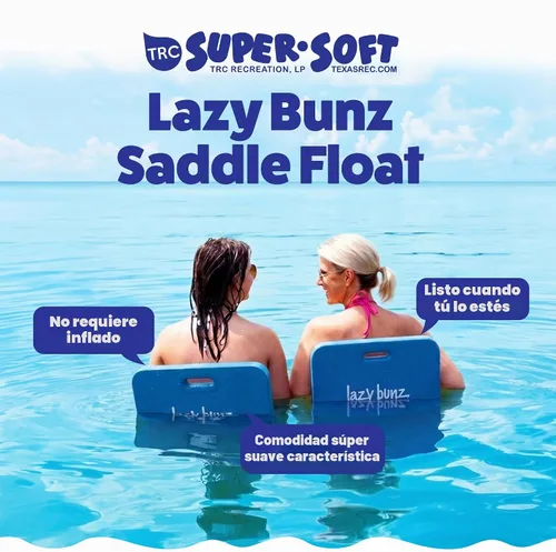 Vista 2 de TRC Recreation Lazy Bunz - Flotador de espuma para piscina para adultos y niños, tumbona para piscina, lago, río y playa esenciales Azul Bahama