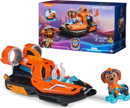 Vista 11 de Paw Patrol: The Mighty Movie, Cuartel General Portaaviones, con Figura de Acción de Chase y Mighty Pups Cruiser, Juguetes para Niños y Niñas de 3+