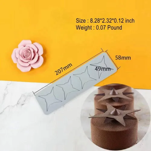 Vista 3 de Molde de encaje de hojas huecas 3D para fondant, molde de múltiples hojas y flores para dulces, chocolate, azúcar, decoración de pasteles, parte