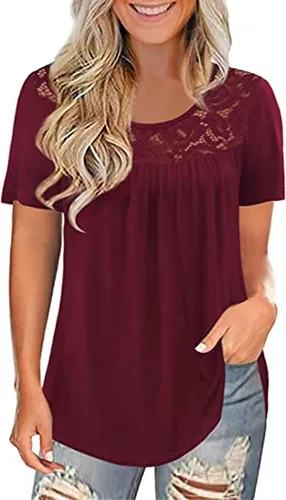 Vista 2 de Women seLace Basic Top Blouse Thin Cotton Shirts for Women