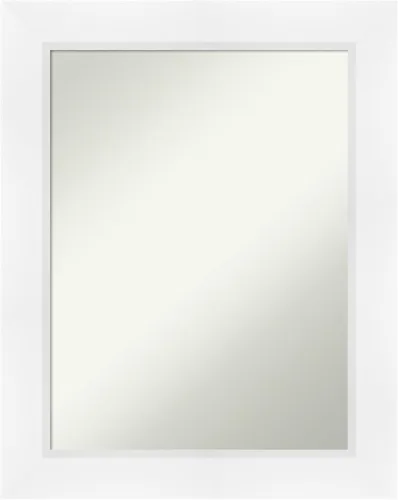 Vista 51 de Amanti Art Espejo de baño plateado para sobre el fregadero, espejo cuadrado de níquel cepillado de 30 x 30 pulgadas, marco moderno grande, se cuelga