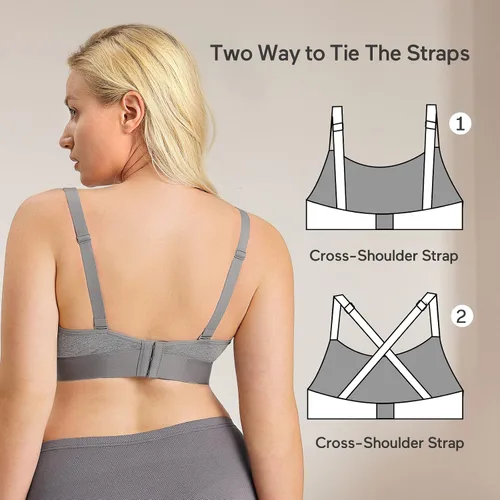 Vista 5 de Momcozy Hands Free Pumping Bra, Adjustable Breast-Pumps Holding and Nursing Bra, Pumping & Nursing Bra in One