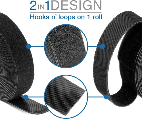 Vista 3 de VViViD Cinta de fijación reutilizable multiusos de doble cara Hook N' Loop (1 pulgada x 18 pies)