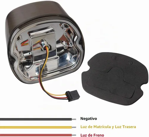 Vista 2 de NTHREEAUTO Luz trasera LED ahumada para motocicleta, luces traseras con luces de matrícula de freno compatibles con modelos Harley Dyna, FLST