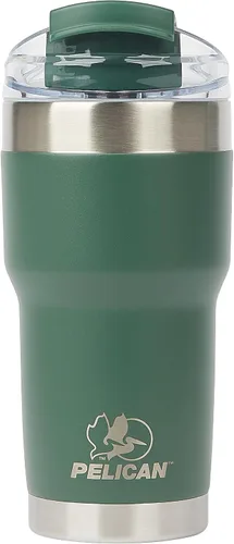 Vista 11 de Pelican Hydration Pelican Traveler™ - Vaso aislado al vacío de 22 onzas, de acero inoxidable, doble pared, con tapa doble, taza de café aislada