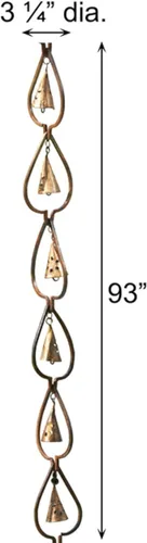 Vista 3 de Ancient Graffiti Aspen Leaf and Bell Rain Cadenas de 2