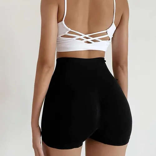 Vista 7 de Pantalones cortos cómodos para mujer, pantalones cortos deportivos sin costuras, pantalones cortos de voleibol, pantalones cortos de tiro alto