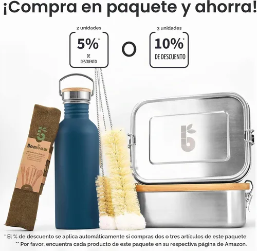 Vista 8 de Bambaw Botella de agua de acero inoxidable de 16 onzas, botella deportiva azul marino, no aislada, de pared simple, botella de agua pequeña de metal