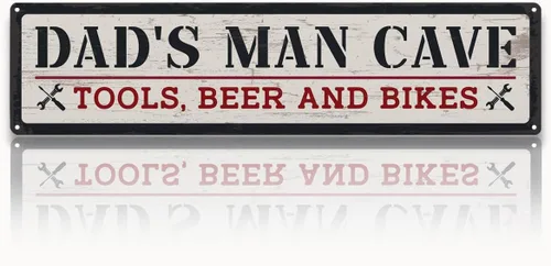 Vista 28 de Regalo de metal para el día del padre, letrero de lata de metal retro, letrero de reparación de juguetes, decoración de cueva de hombre, juguetes