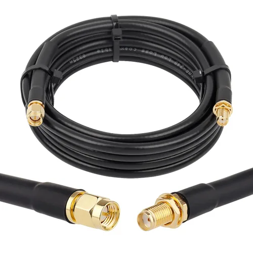 Vista 18 de XRDS -RF Cable SMA de 1 pie, cable de extensión SMA con conector SMA macho a SMA hembra de 50 ohmios KMR240 cable coaxial SMA de baja pérdida