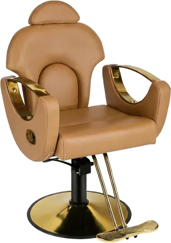 Vista 10 de Silla de salón, silla reclinable para estilista, silla de peluquería con bomba hidráulica resistente, silla de peluquería para peluquería trenzada