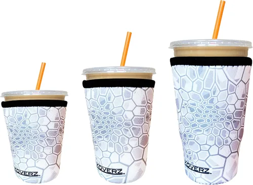 Vista 52 de Funda Koverz para café helado, funda aislante de neopreno para taza, se ajusta a una taza de café de 32 Oz., lavable y reutilizable, accesorios