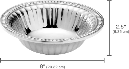 Vista 2 de Wilton Armetale Flutes and Pearls - Cuenco redondo para aperitivos, 8 pulgadas, color plateado