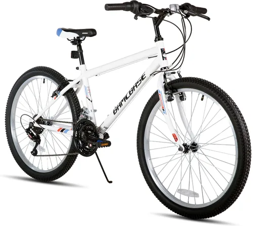 Vista 8 de HILAND 24 Bicicleta de montaña de 26 pulgadas para hombres o mujeres, cuadro de acero de alto carbono de 18 velocidades, bicicleta MTB de ciclismo