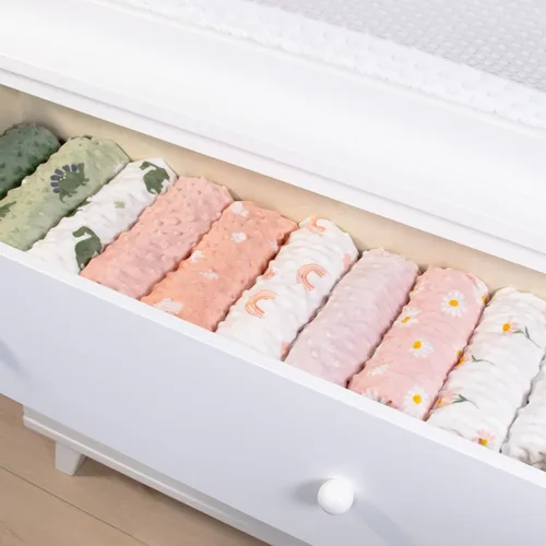 Vista 7 de The Peanutshell Minky Dot - Funda para cambiador de pañales, funda ultrasuave para colchoneta de bebé para niñas, se adapta a almohadillas