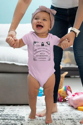 Vista 3 de Pop Threads Ouija Board Seance Spirit Board Design Goth Gothic Infant Baby Boy Girl Bodysuit