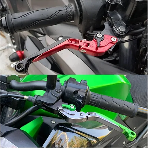Vista 8 de Para Yamaha FZ6R 2009-2012 2013 2014 2015 2016 2017 motocicleta ajustable extensible freno embrague palancas manillar puños (color : G)
