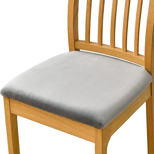 Vista 12 de Fundas elásticas de terciopelo para asiento de silla de comedor, 2 piezas, fundas protectoras de asiento suaves para sillas de comedor, fundas Negro