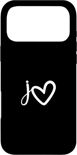 Vista 22 de Minimalist Monogram Name Initial Letter j White Heart Shape Case for iPhone 17