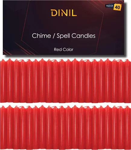 Vista 4 de Dinil – Velas de Hechizo y Chime (40 Velas Blancas) – Mini Velas Cónicas Premium de 4" x 1/2" para Rituales, Cumpleaños, Altar, Hechizos, Velas
