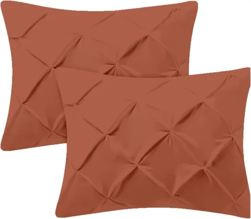 Vista 14 de Kotton Culture Juego de 2 fundas de almohada plisadas de 24 x 24 pulgadas, fundas de almohada decorativas, 100% algodón egipcio de 600 hilos, aptas