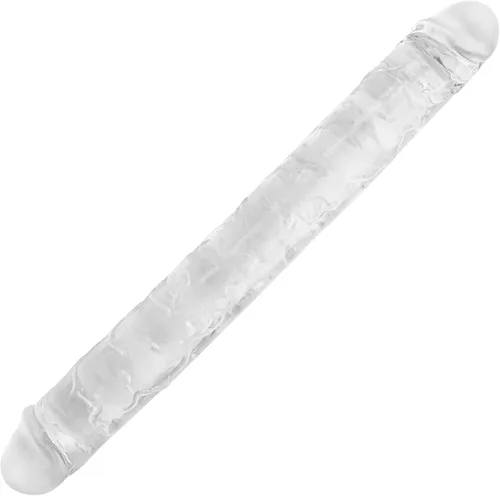 Vista 30 de Consolador doble de cristal de 11.8 x 1.37 pulgadas, consolador largo anal realista con pene, suave y flexible con venas y glande, juguetes sexuales