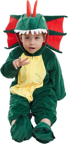 Vista 3 de HSCTEK - Disfraces de dinosaurio para bebés, recién nacidos y niñas y niños pequeños Dilofosaurio