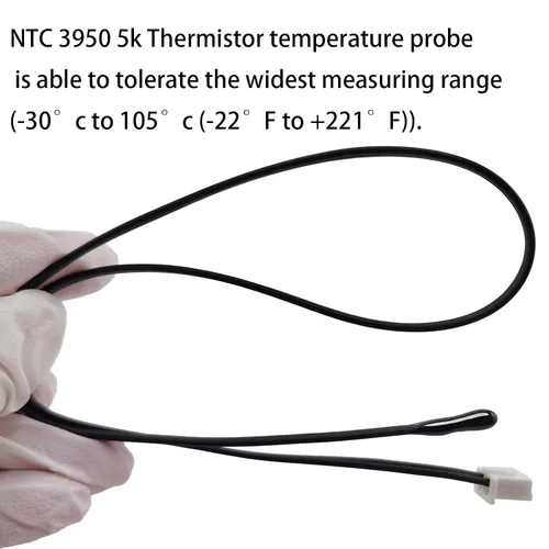 Vista 5 de 4 piezas de sensor de temperatura termistor NTC 5K, sonda termistor de 5K de 15.7 pulgadas, sensor de temperatura sensible al epoxi para aire