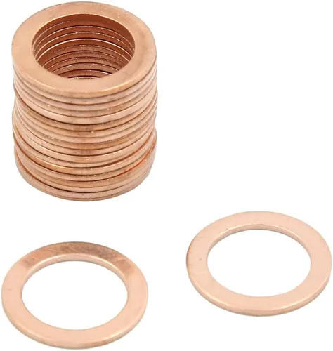 Vista 19 de X AUTOHAUX Anillo de sellado plano de cobre métrico M6 x 0.354 in x 0.039 in para tuerca de tornillo