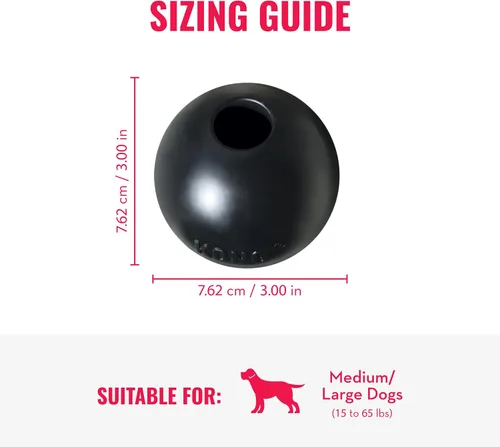 Vista 2 de KONG Bola extrema con agujero – Juguete de búsqueda – Juguete duradero para perros para entrenamiento, tiempo de juego interactivo y más – Pelota