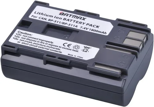 Vista 2 de Batmax Paquete de 2 baterías BP-511A BP-511 BP 511 511A + cargador USB dual LCD para Canon EOS 5D, 10D, 20D, 30D, 40D, 50D, Digital Rebel 1D, D60