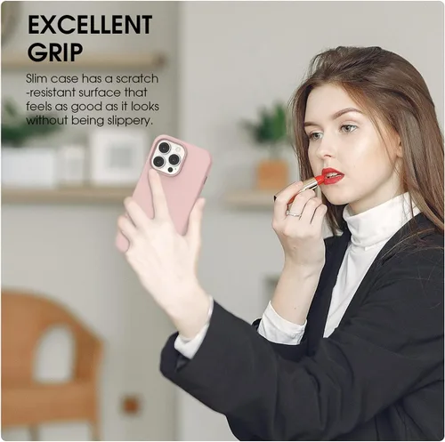 Vista 7 de Funda compatible con iPhone 13 Pro 2021, silicona líquida de gel suave de goma de 3 capas de cobertura completa
