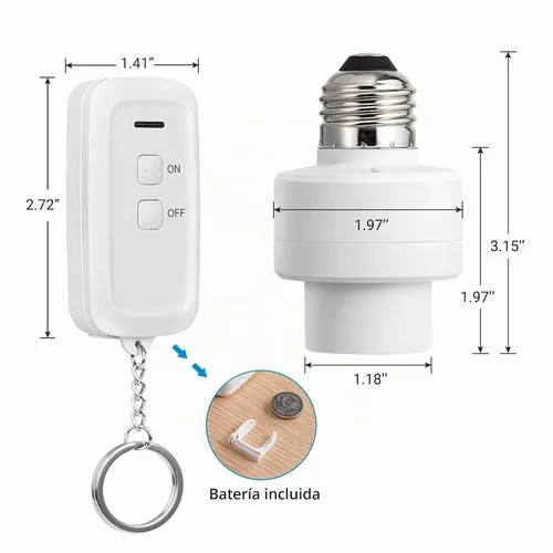 Vista 7 de DEWENWILS - Enchufe de luz inalámbrico con control remoto con interruptor, no necesita cableado