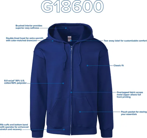 Vista 3 de Gildan - Sudadera con capucha de vellón para adultos estilo G18600