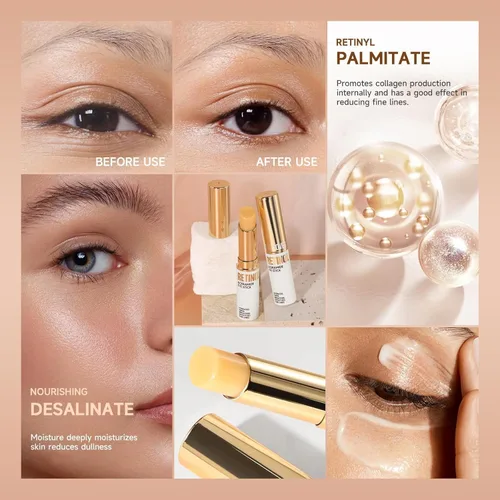 Vista 2 de VSTYLE Retinol Eye Stick, crema bálsamo corporal hidratante para labios culpa cuello crema portátil ojo piel palo anti-arrugas eliminación de ojeras