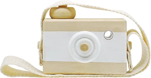 Vista 10 de Juguetes de madera para bebés, mini cámara de juguete, lindo juguete mini para bebés y niños, accesorios para colgar en el cuello con fotografía