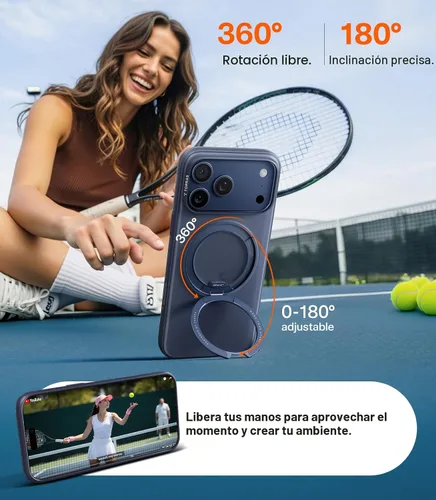 Vista 5 de TORRAS - Funda con soporte magnético 360° para iPhone 17 Pro Max de 6.9 pulgadas, compatible con MagSafe, protección 4X de grado militar, delgada