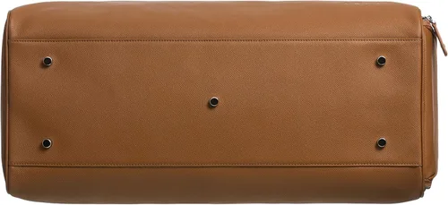 Vista 8 de Bolsa de viaje de piel auténtica con compartimento para zapatos, bolsa de fin de semananoche, bolsa de mano, Marrón